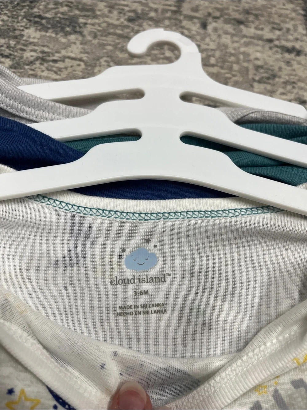 Cloud Island Space Rocket & Moon Print Long-Sleeve Onesies
